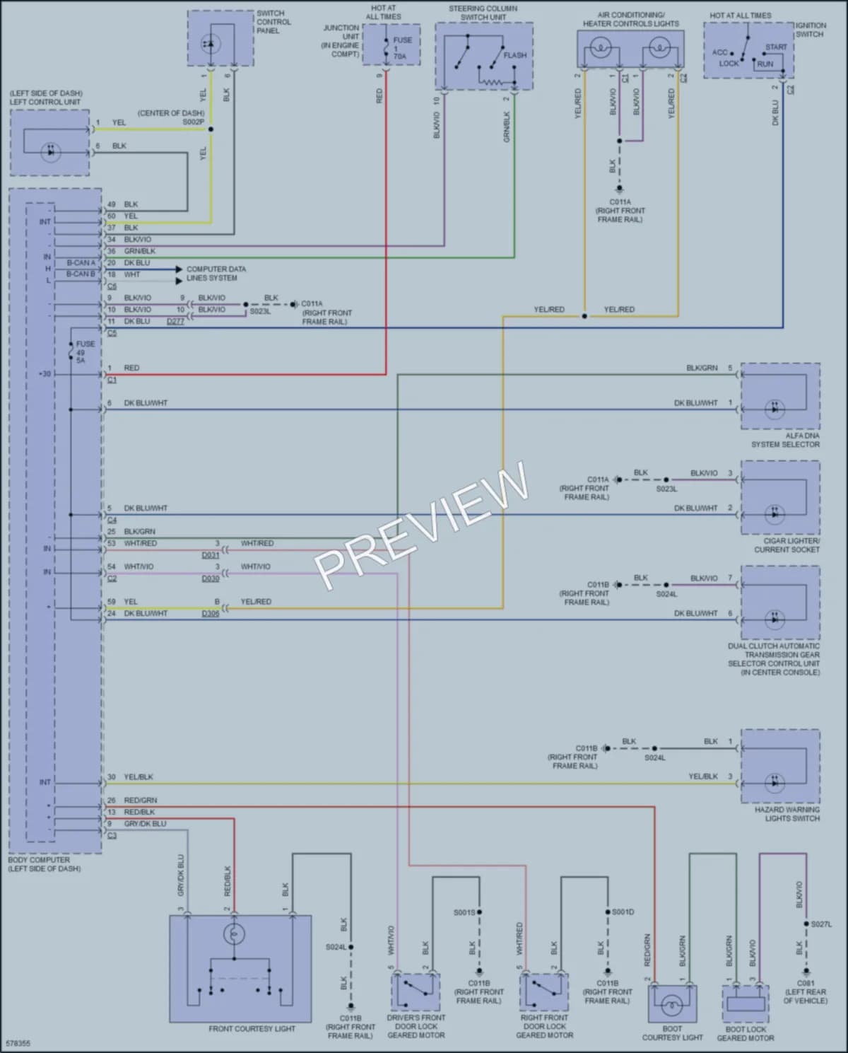 2017 AlfaRomeo 4C Interior Lights wiring diagram preview