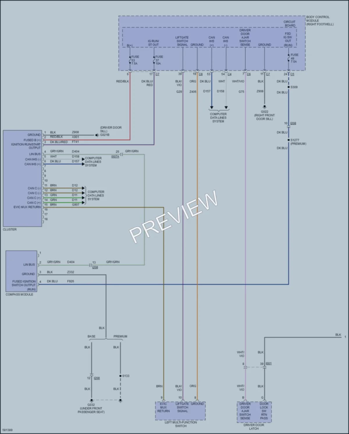 2017 AlfaRomeo Giulia Instrument Cluster wiring diagram preview