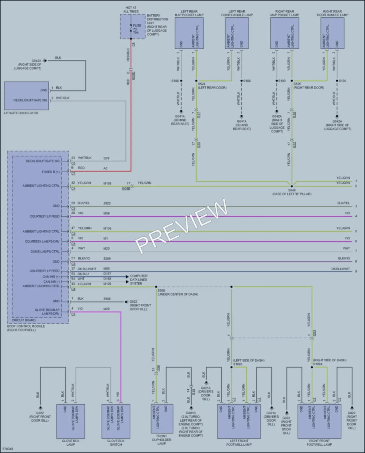 2017 AlfaRomeo Giulia Interior Lights wiring diagram preview