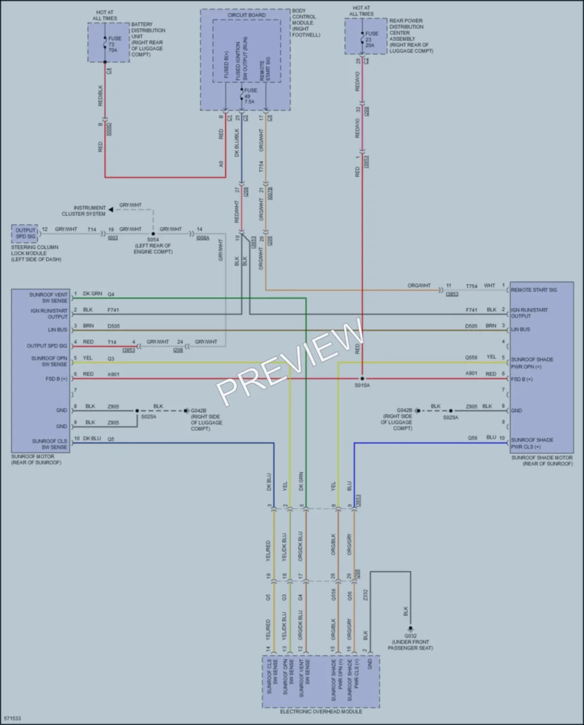2017 AlfaRomeo Giulia Power Top Sunroof wiring diagram preview