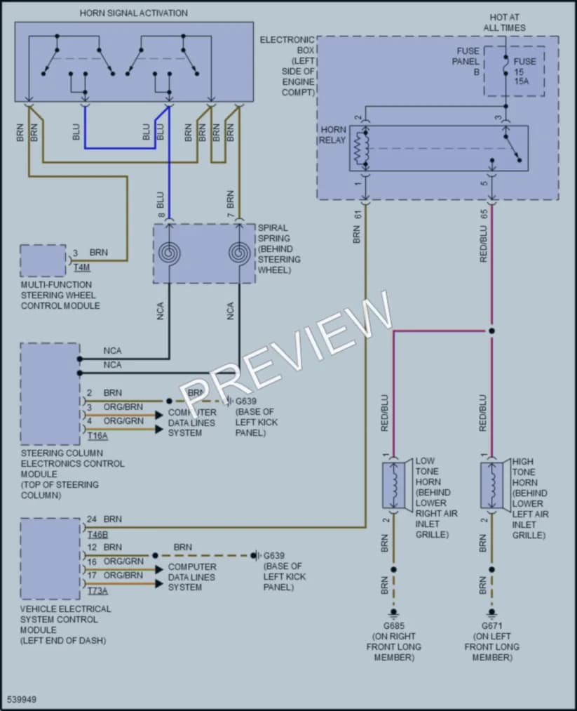 2017 Audi A3 Horn wiring diagram preview