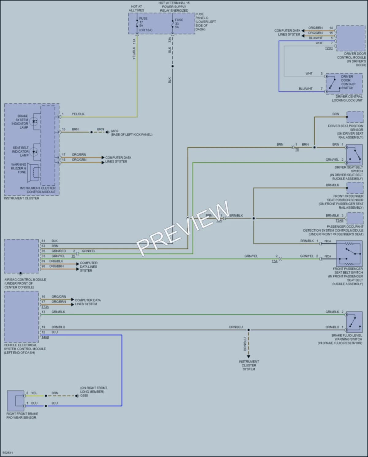 2017 Audi A3 Warning Systems wiring diagram preview