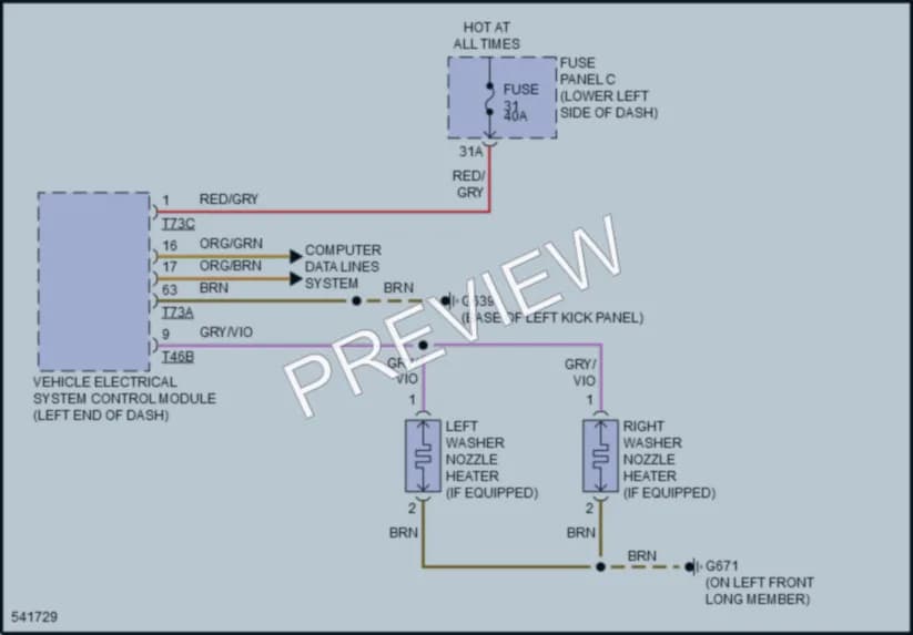 2017 Audi A3etron Wiper Washer wiring diagram preview