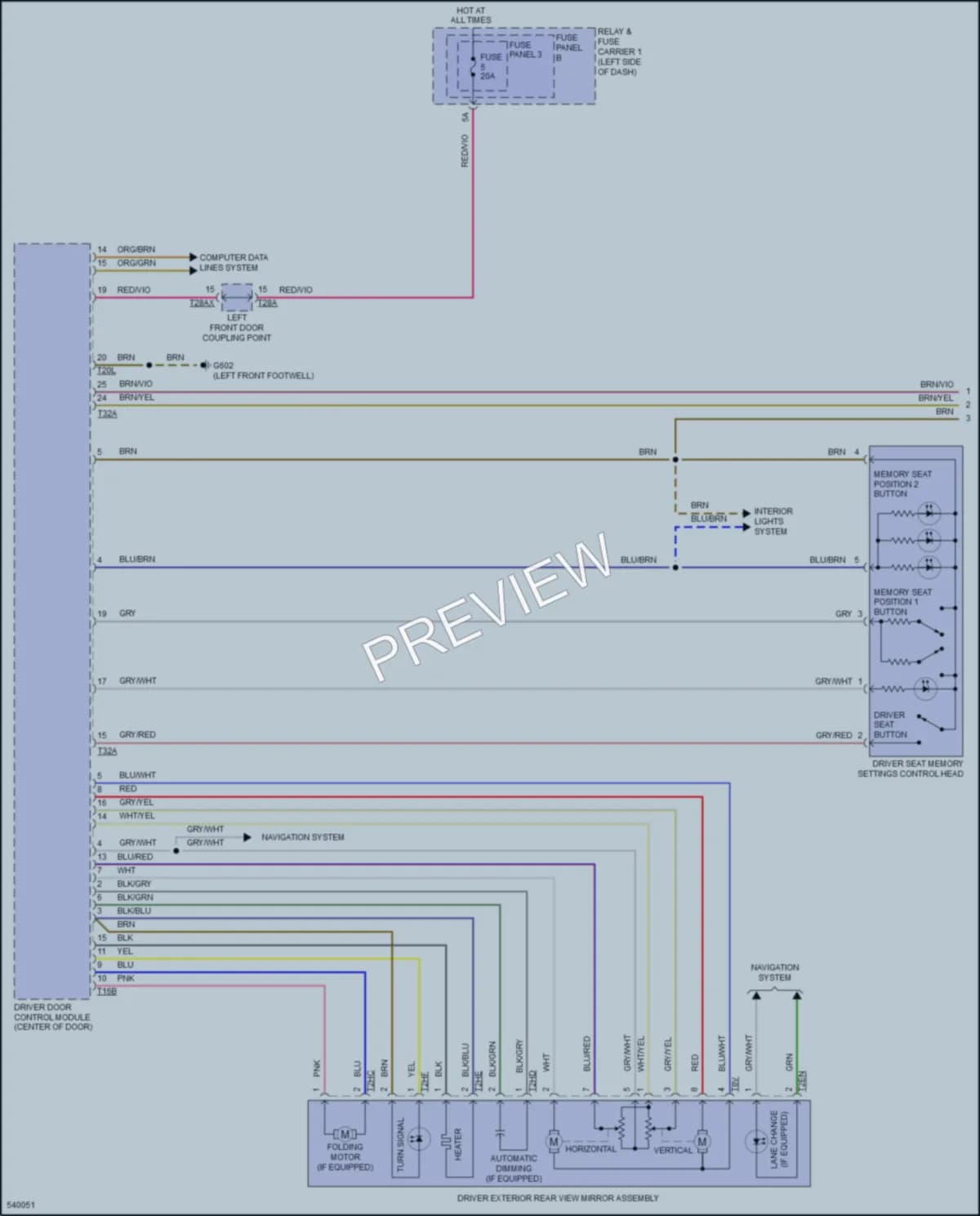 2017 Audi A4 Memory Systems wiring diagram preview