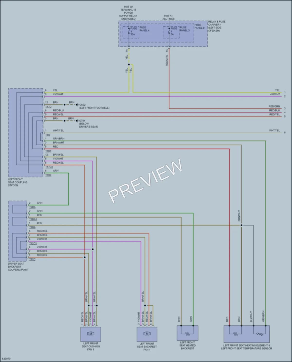 2017 Audi A4allroad Power Seats wiring diagram preview