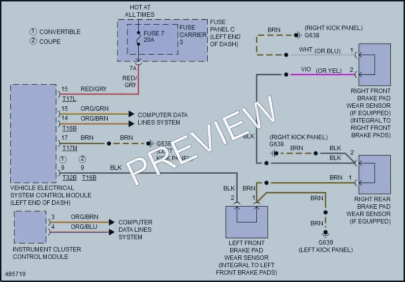 2017 Audi A5 Warning Systems wiring diagram preview