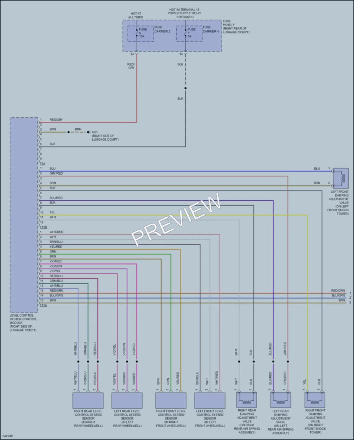 2017 Audi A6 Electronic Suspension wiring diagram preview