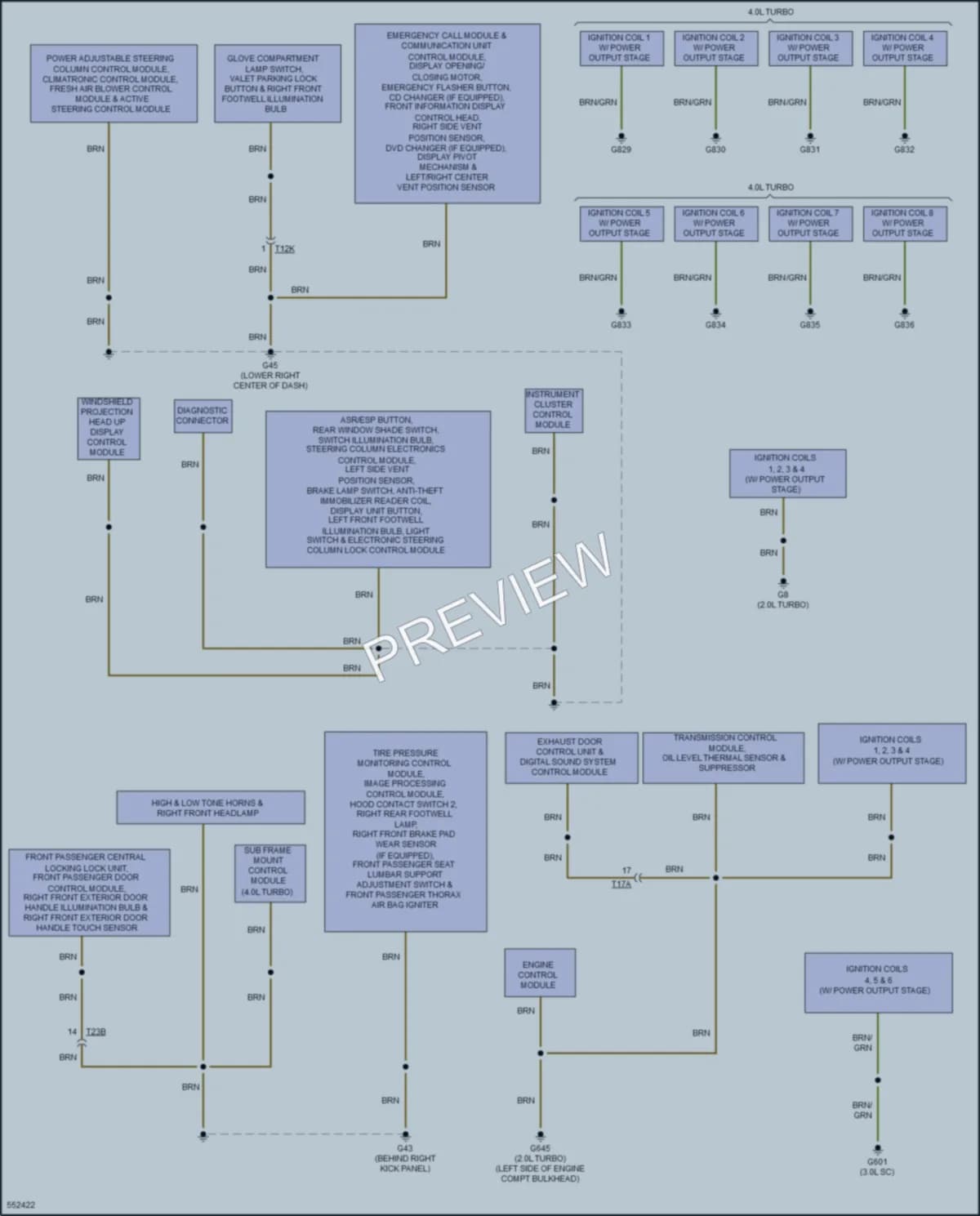 2017 Audi A6 Ground Distribution wiring diagram preview