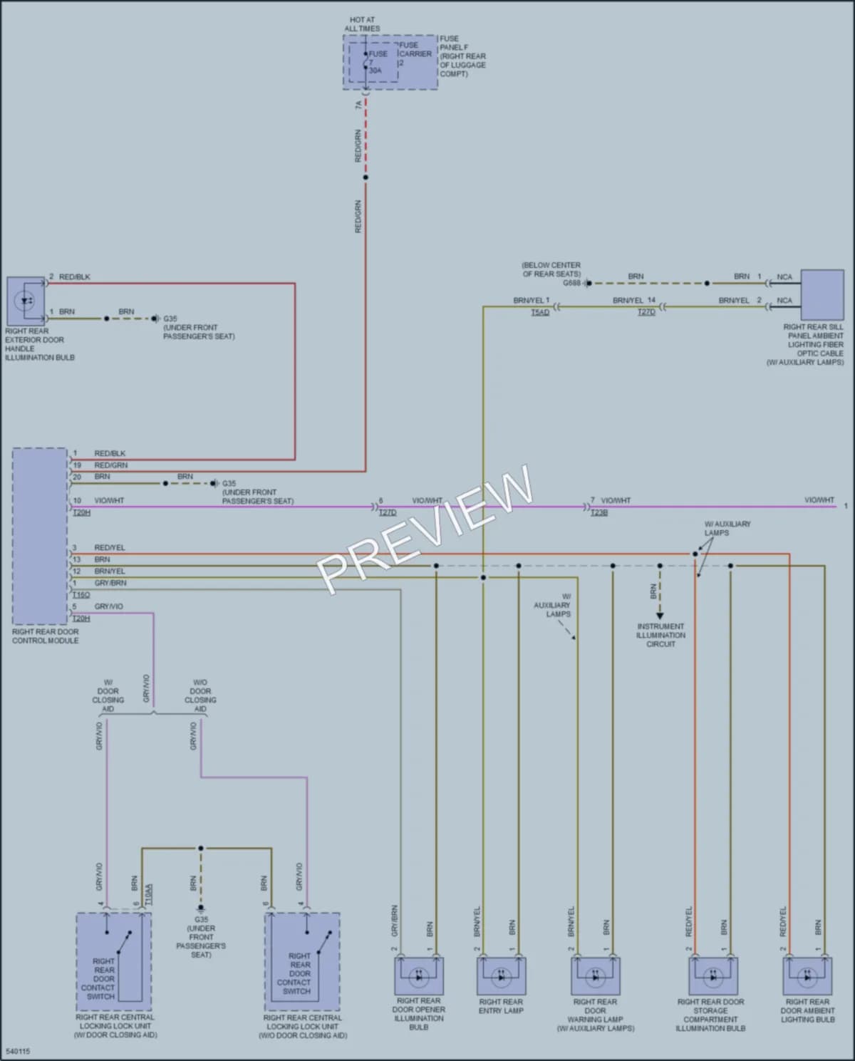 2017 Audi A6 Interior Lights wiring diagram preview