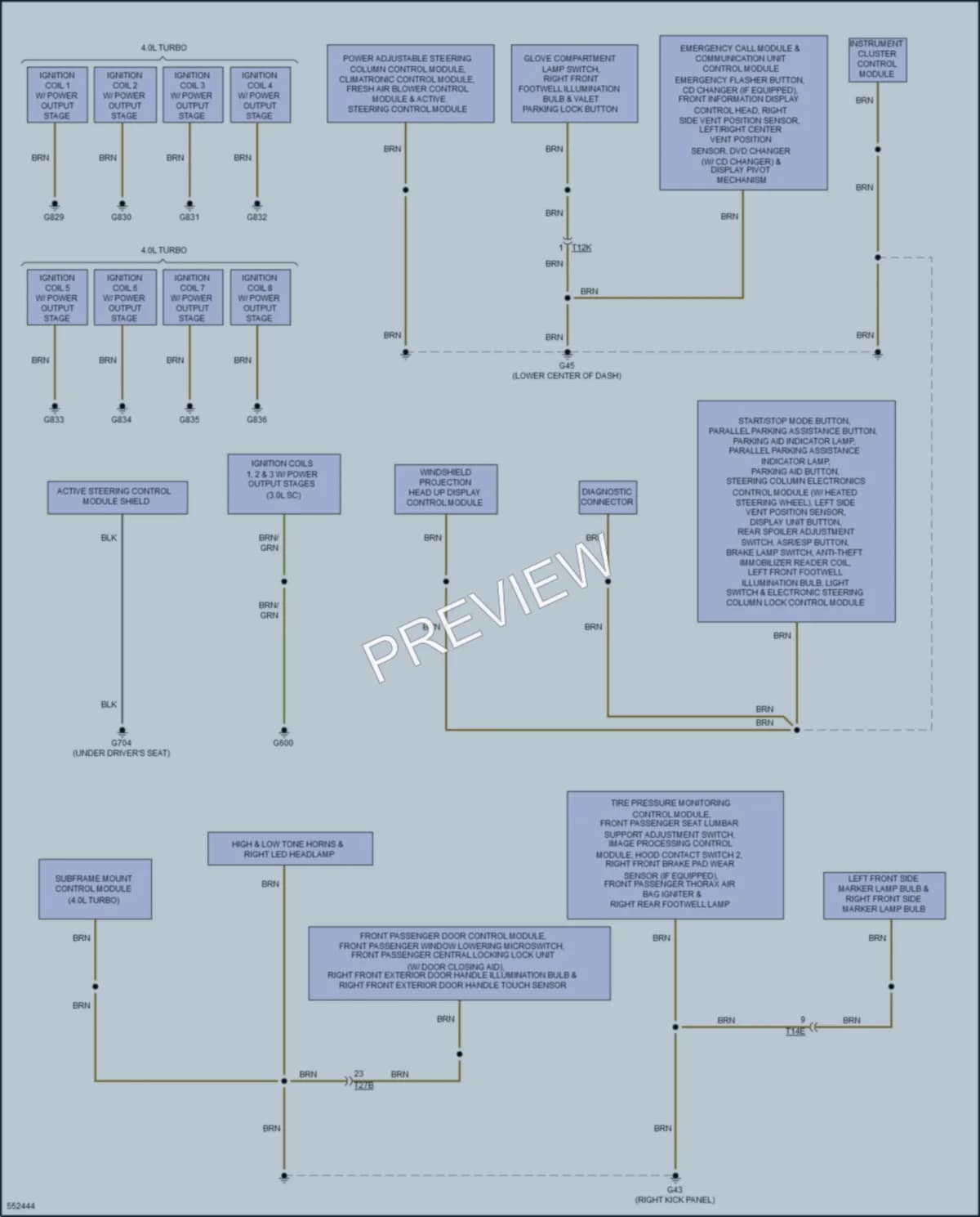 2017 Audi A7 Ground Distribution wiring diagram preview