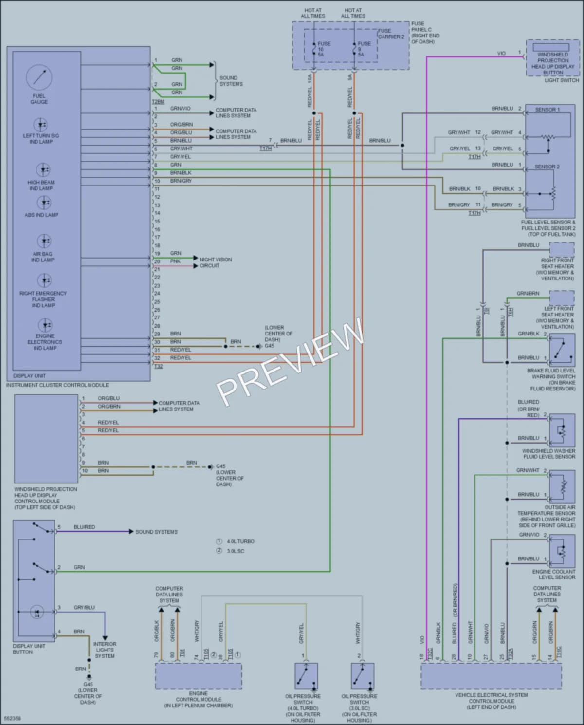 2017 Audi A7 Instrument Cluster wiring diagram preview