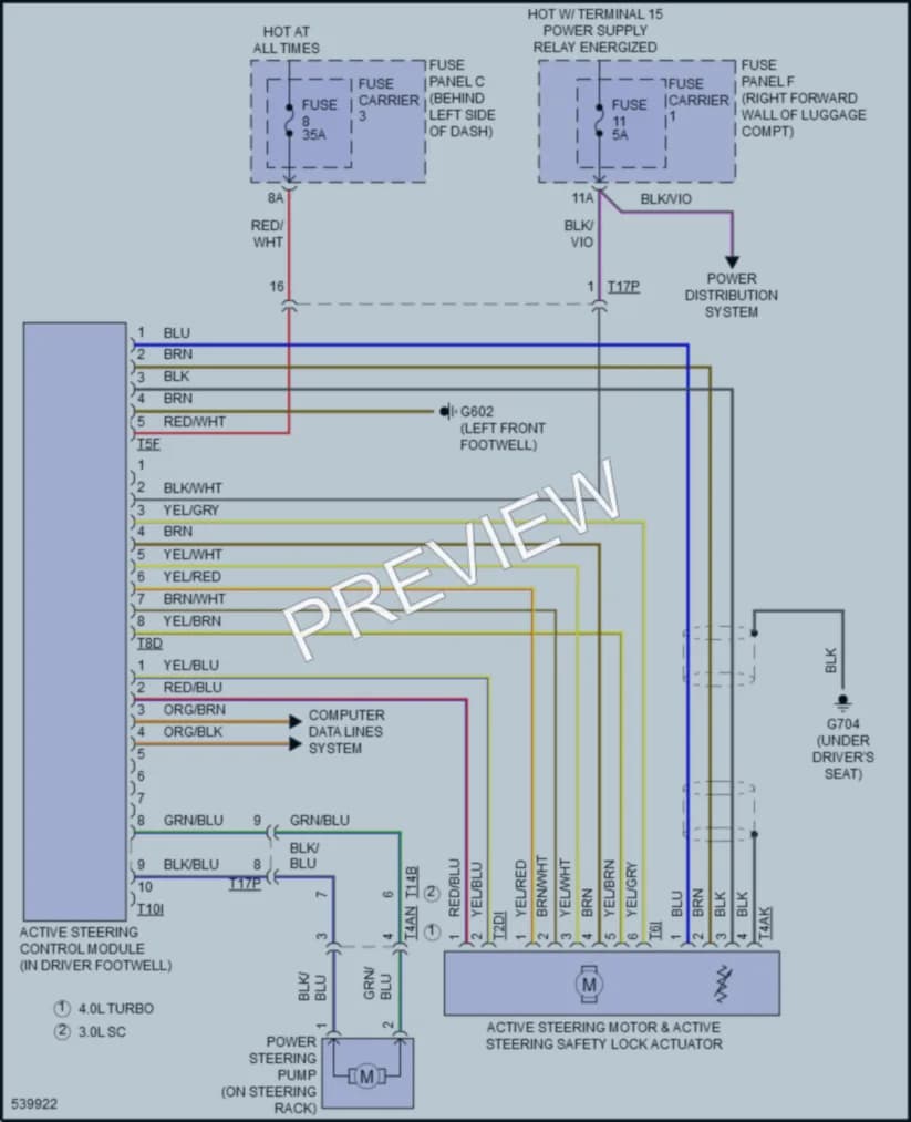 2017 Audi A8 Electronic Power Steering wiring diagram preview
