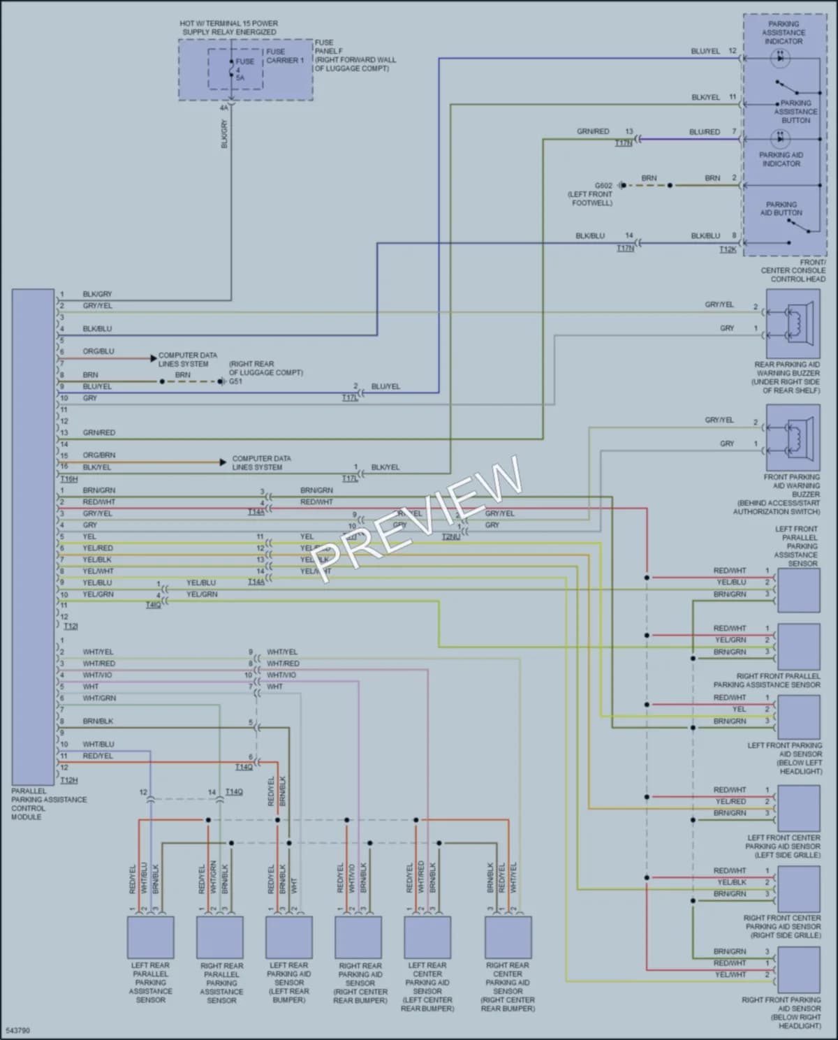 2017 Audi A8 Navigation wiring diagram preview