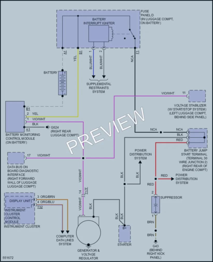 2017 Audi A8 Starting Charging wiring diagram preview