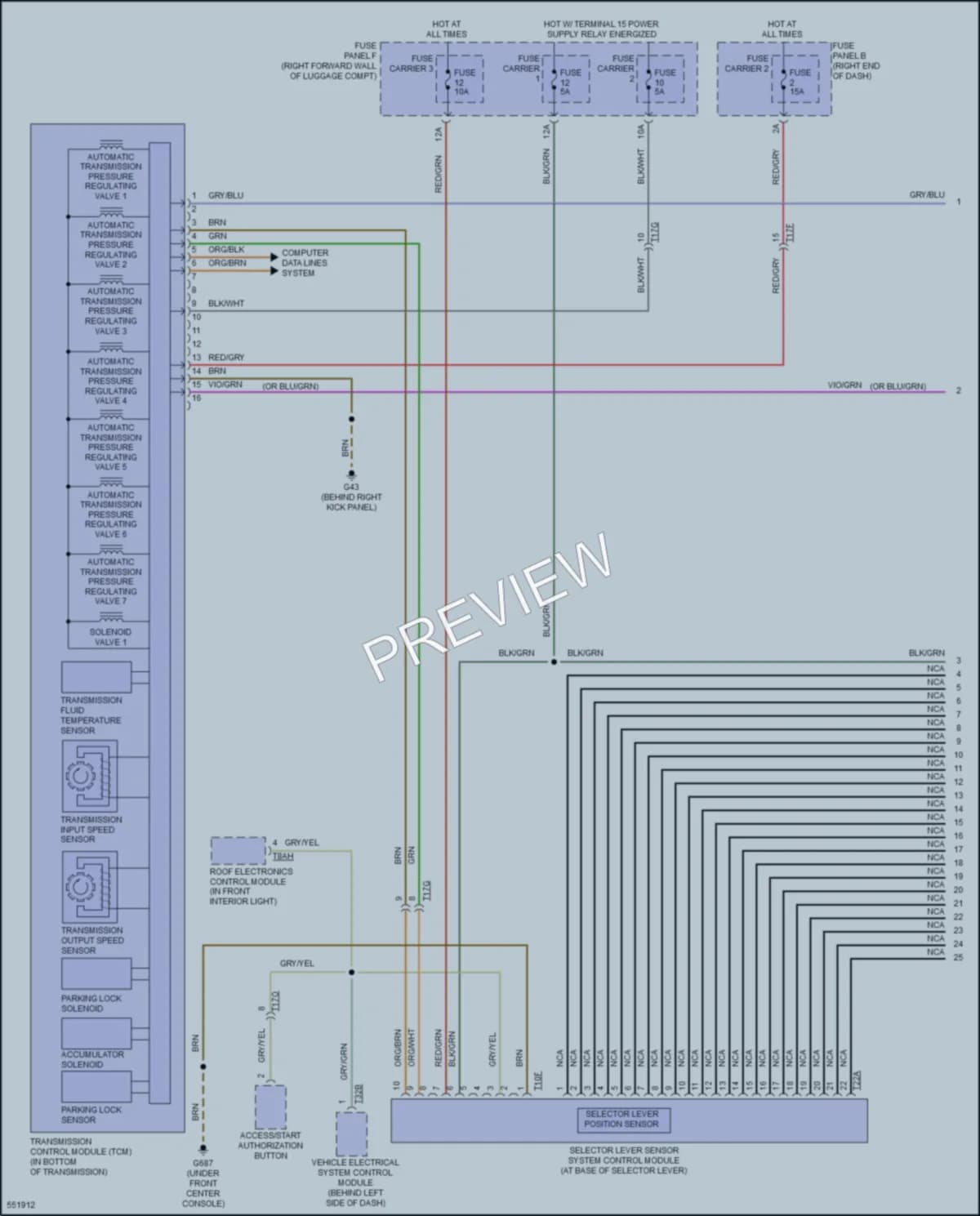 2017 Audi A8 Transmission wiring diagram preview
