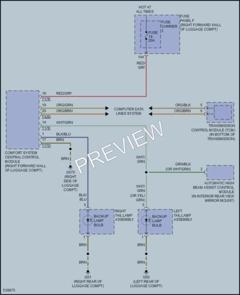 2017 Audi A8L Exterior Lights wiring diagram preview