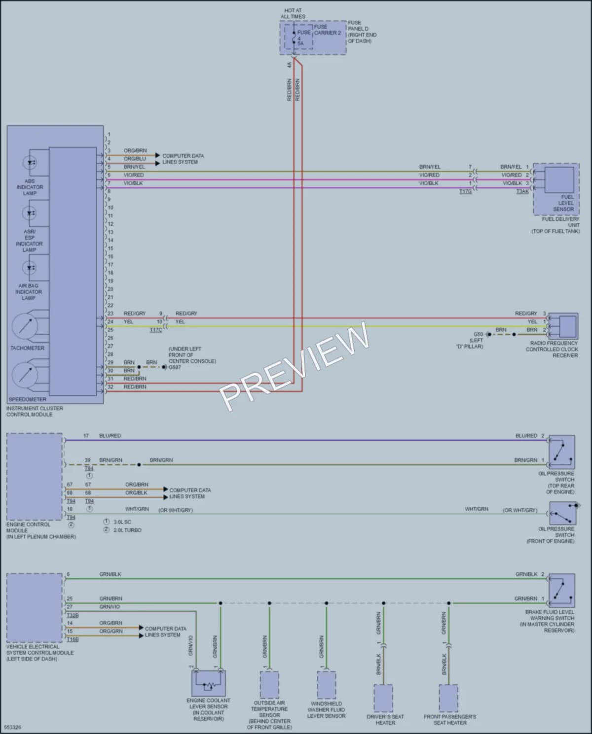 2017 Audi Q5 Instrument Cluster wiring diagram preview