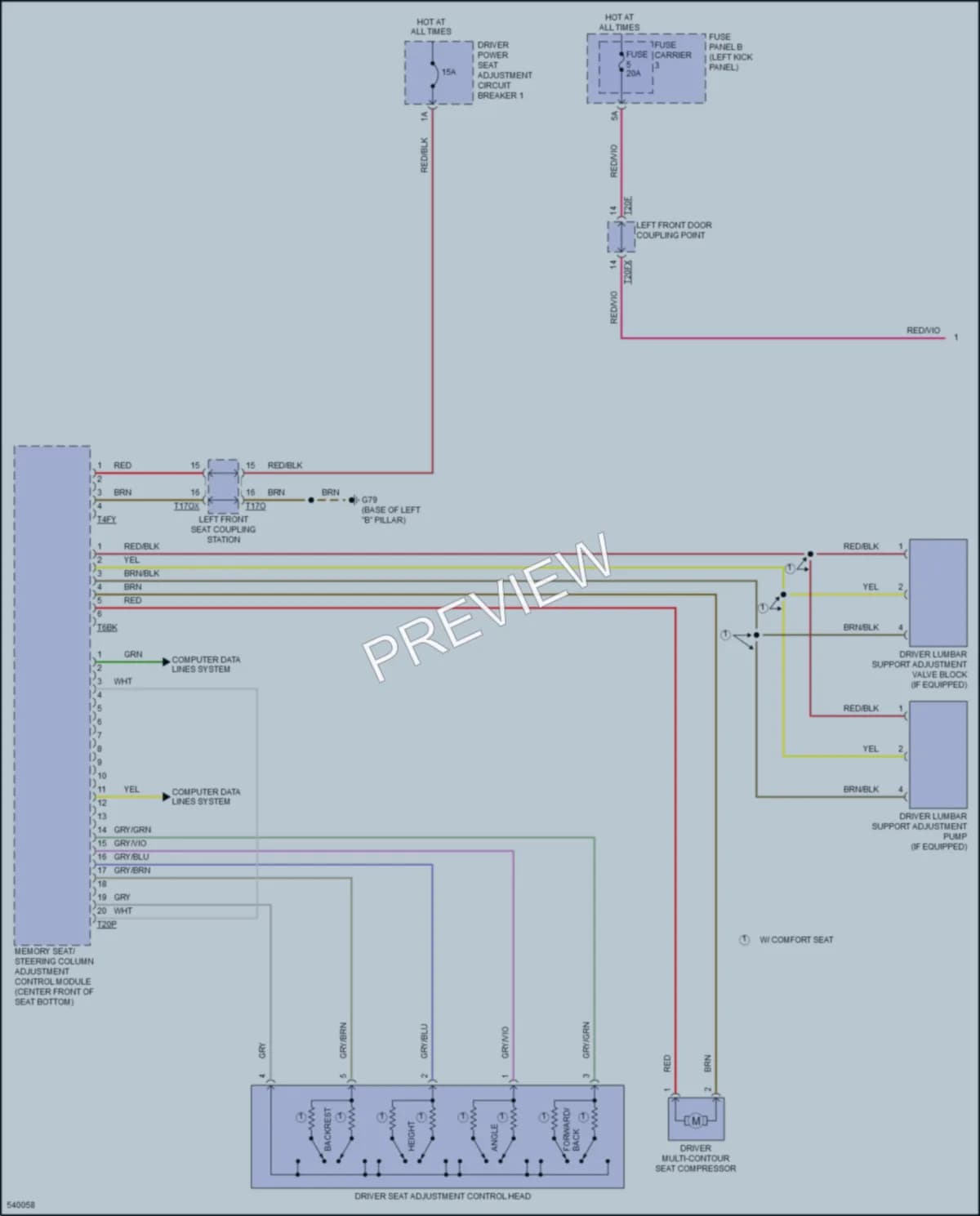 2017 Audi Q7 Memory Systems wiring diagram preview