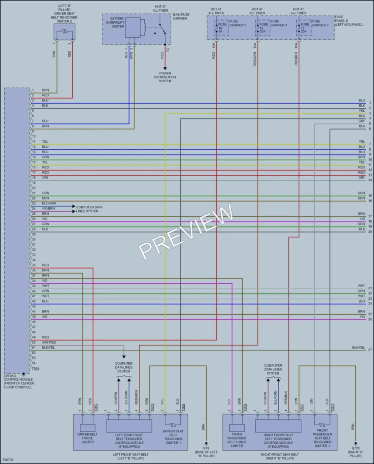 2017 Audi Q7 Supplemental Restraints wiring diagram preview