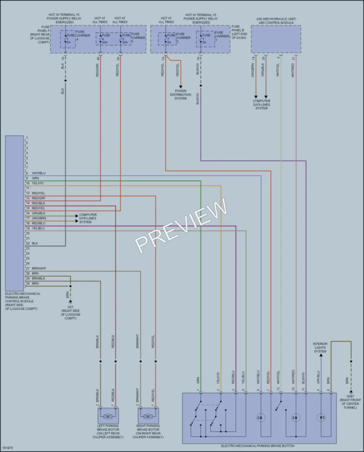 2017 Audi RS7 Shift Interlock wiring diagram preview