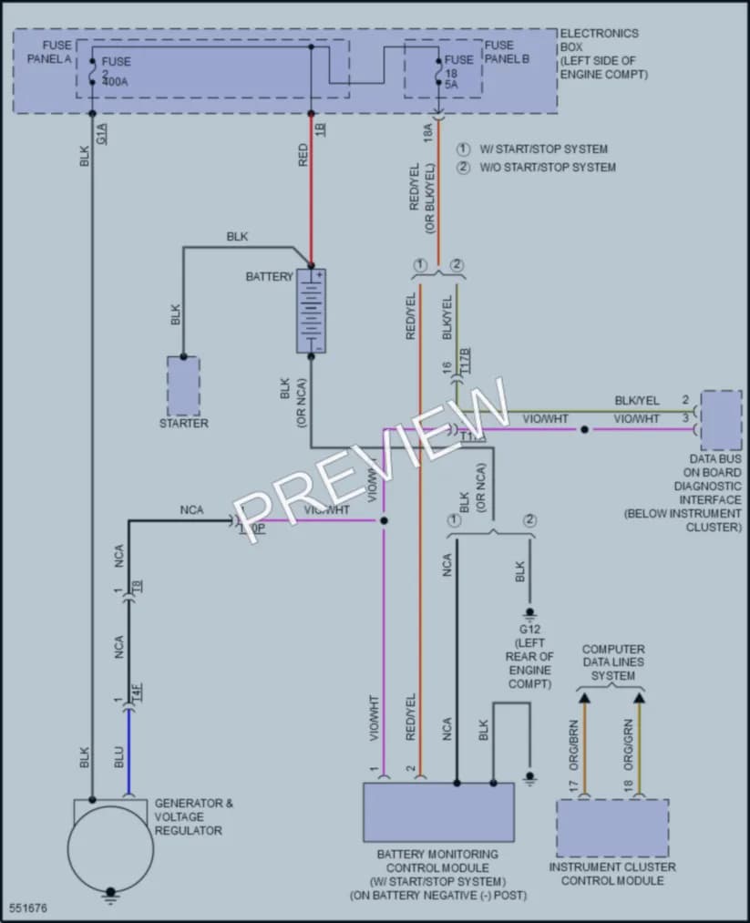 2017 Audi S3 Starting Charging wiring diagram preview