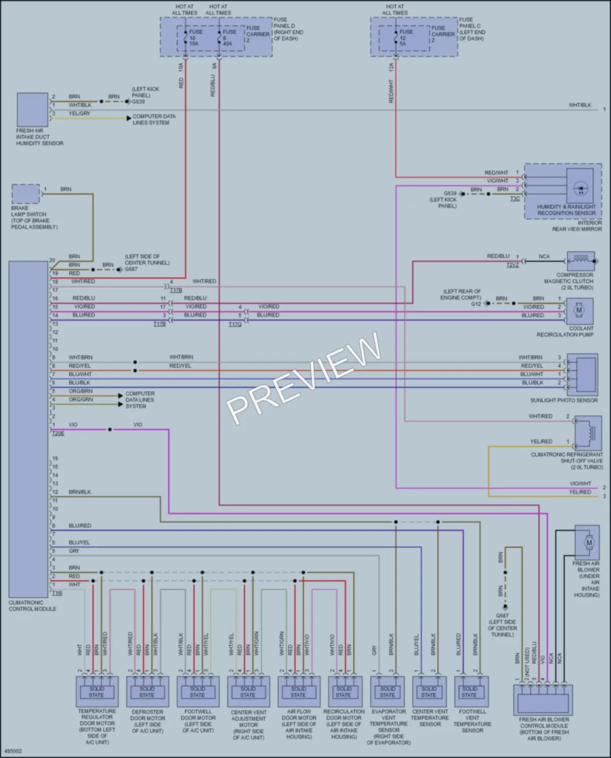 2017 Audi S5 Air Conditioning wiring diagram preview