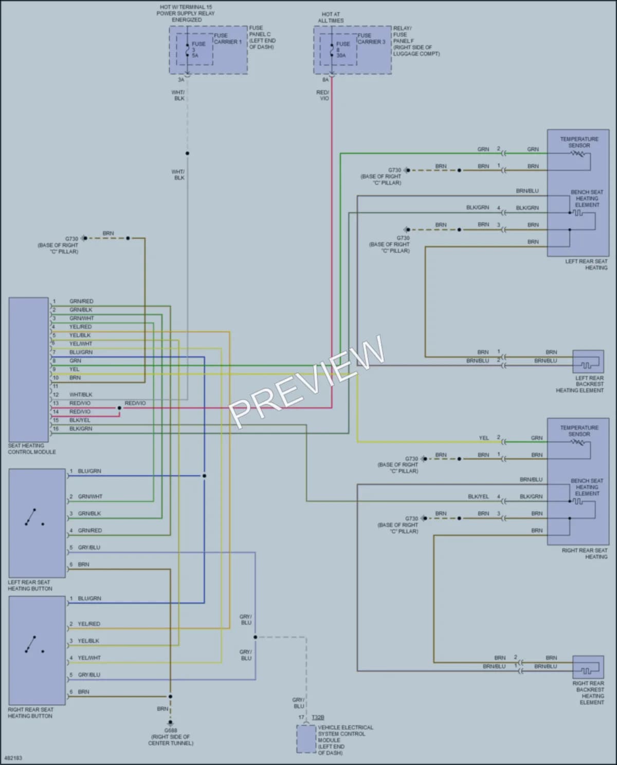 2017 Audi S5 Power Seats wiring diagram preview