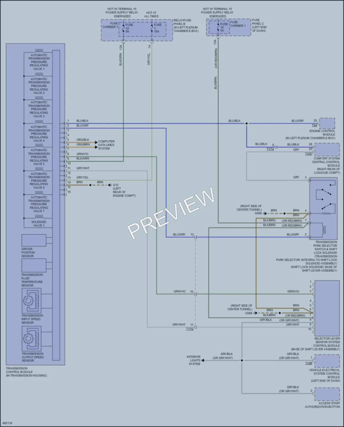 2017 Audi S5 Transmission wiring diagram preview