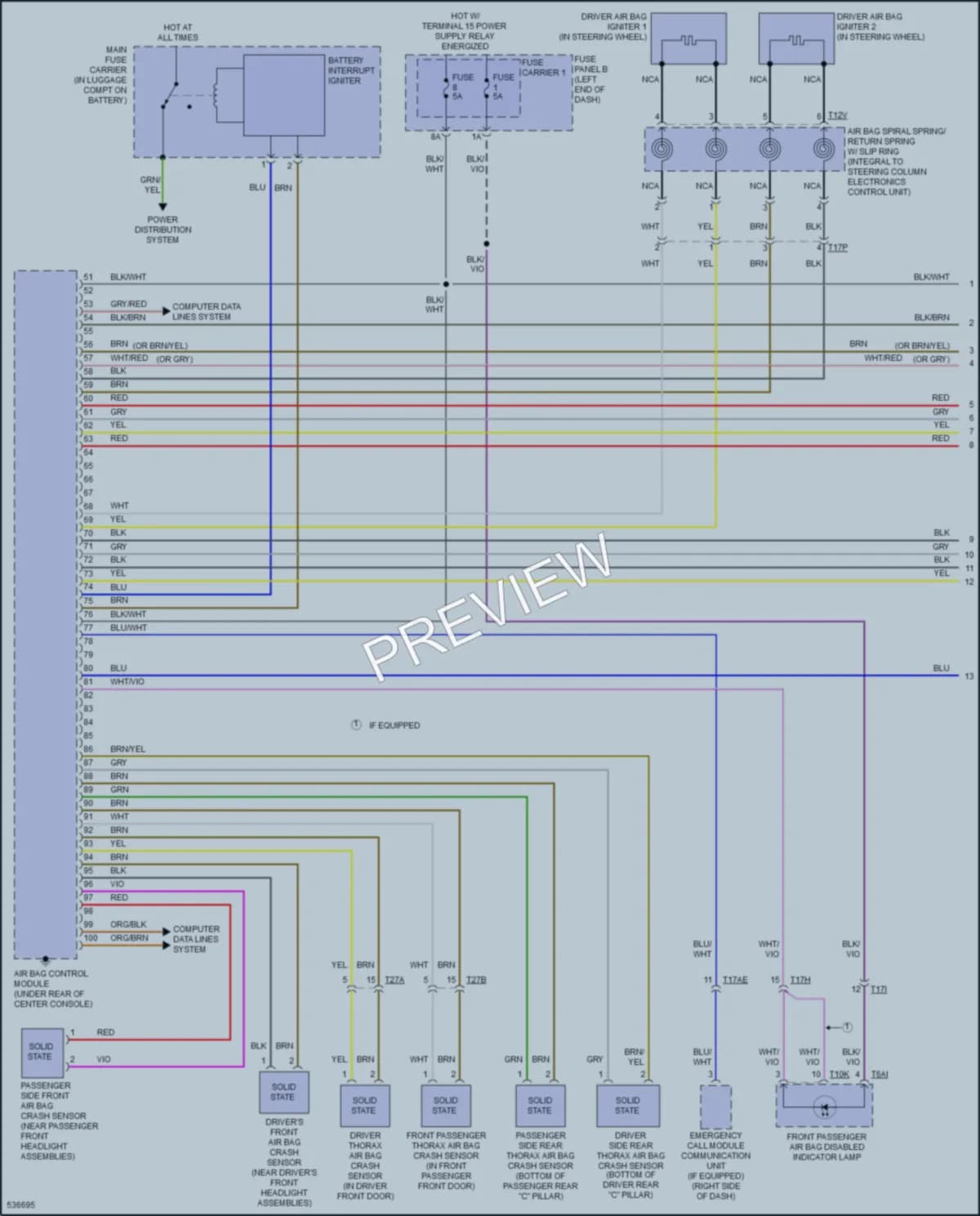 2017 Audi S7 Supplemental Restraints wiring diagram preview