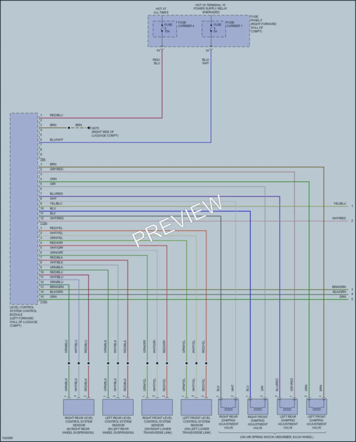 2017 Audi S8 Electronic Suspension wiring diagram preview