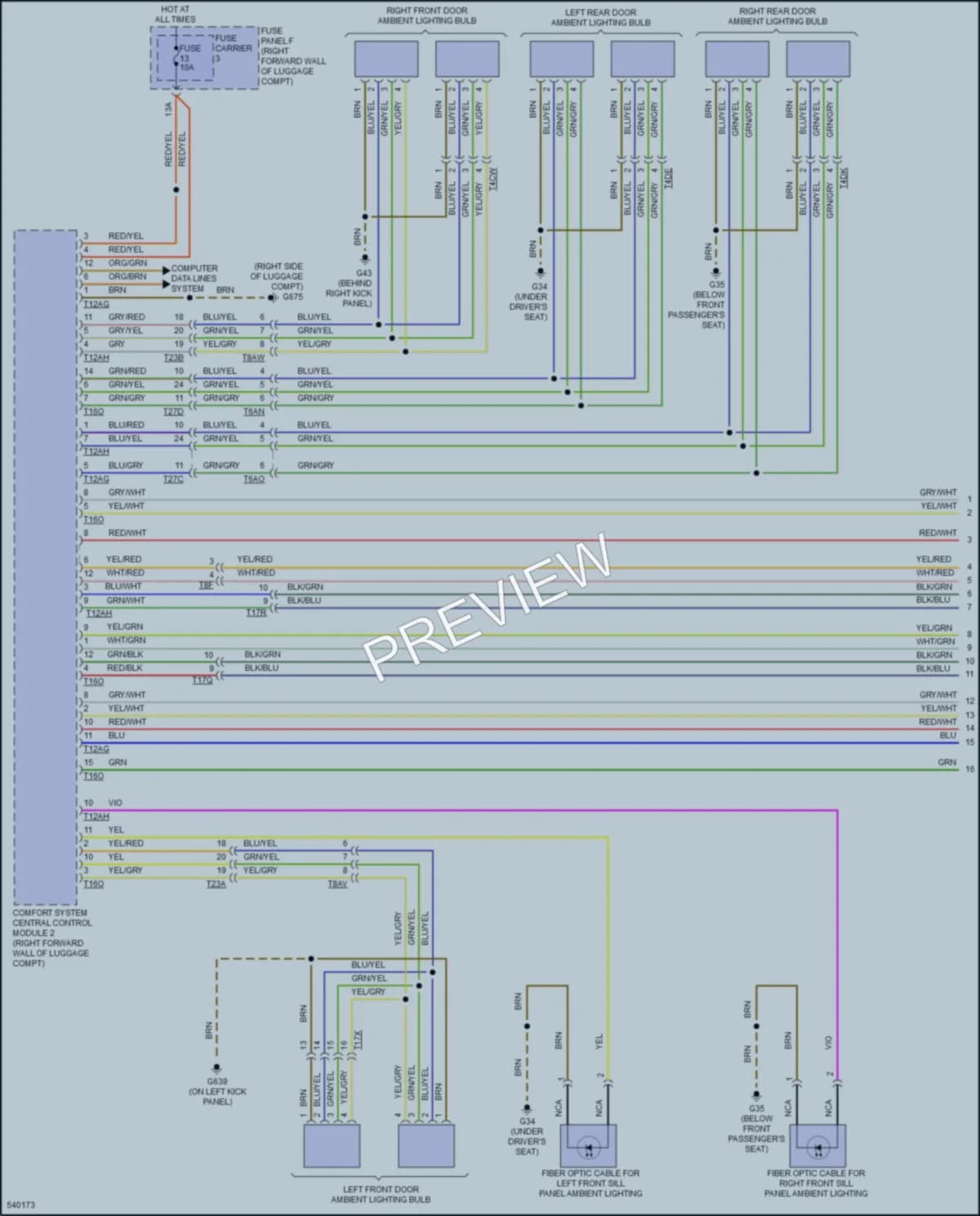2017 Audi S8 Interior Lights wiring diagram preview