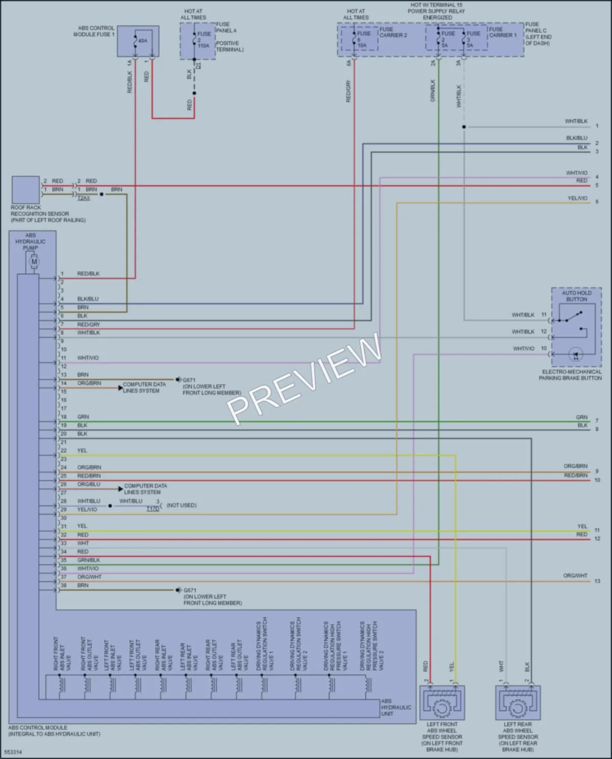2017 Audi SQ5 Anti Lock Brakes wiring diagram preview