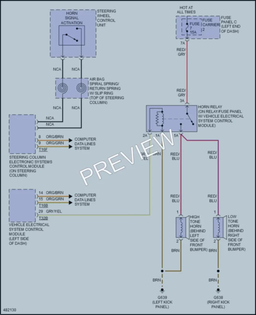 2017 Audi SQ5 Horn wiring diagram preview
