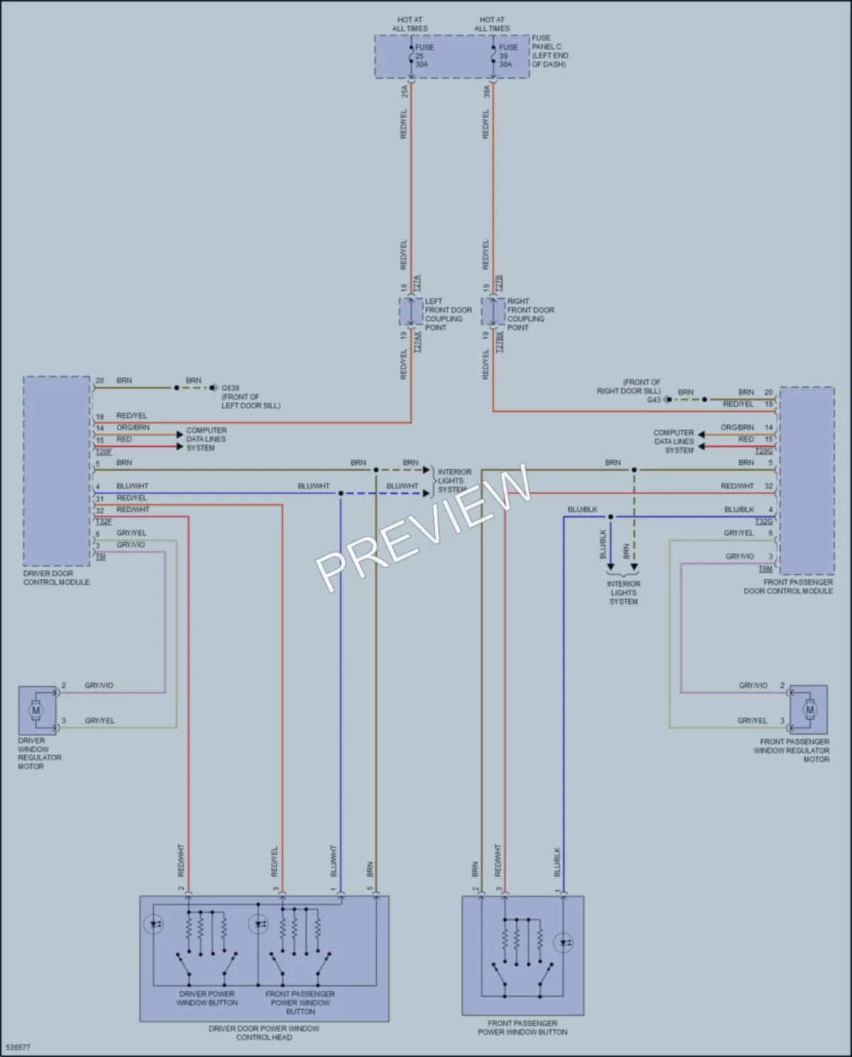 2017 Audi TT Power Windows wiring diagram preview