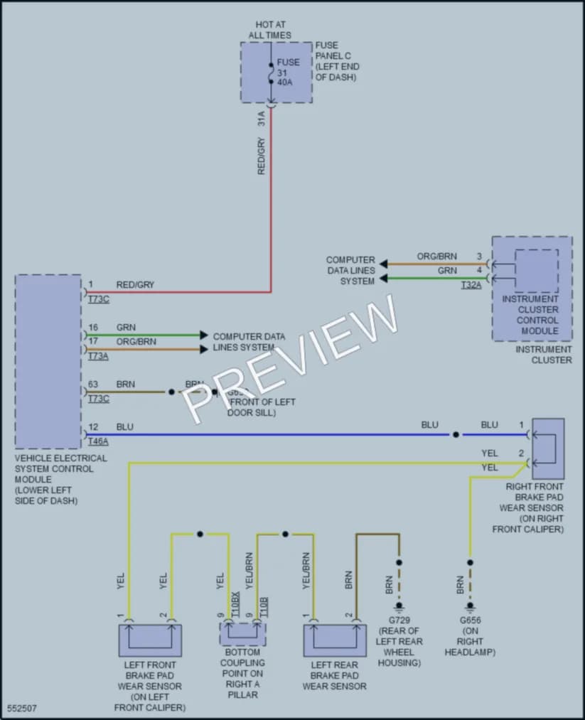 2017 Audi TTS Warning Systems wiring diagram preview