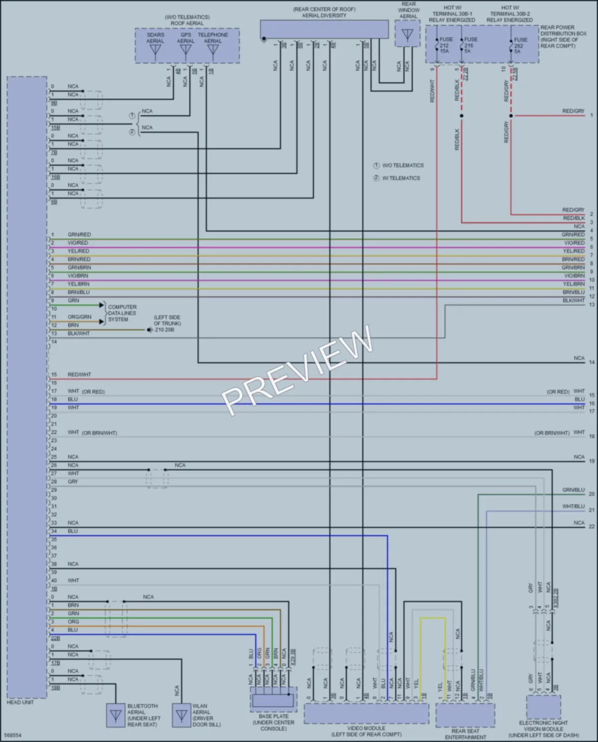 2017 BMW 540i Navigation wiring diagram preview