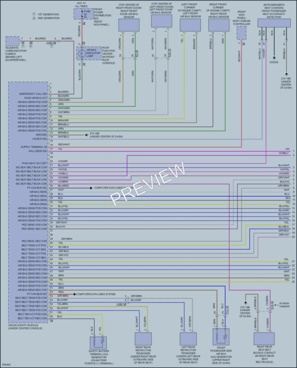 2017 BMW X5 Supplemental Restraints wiring diagram preview
