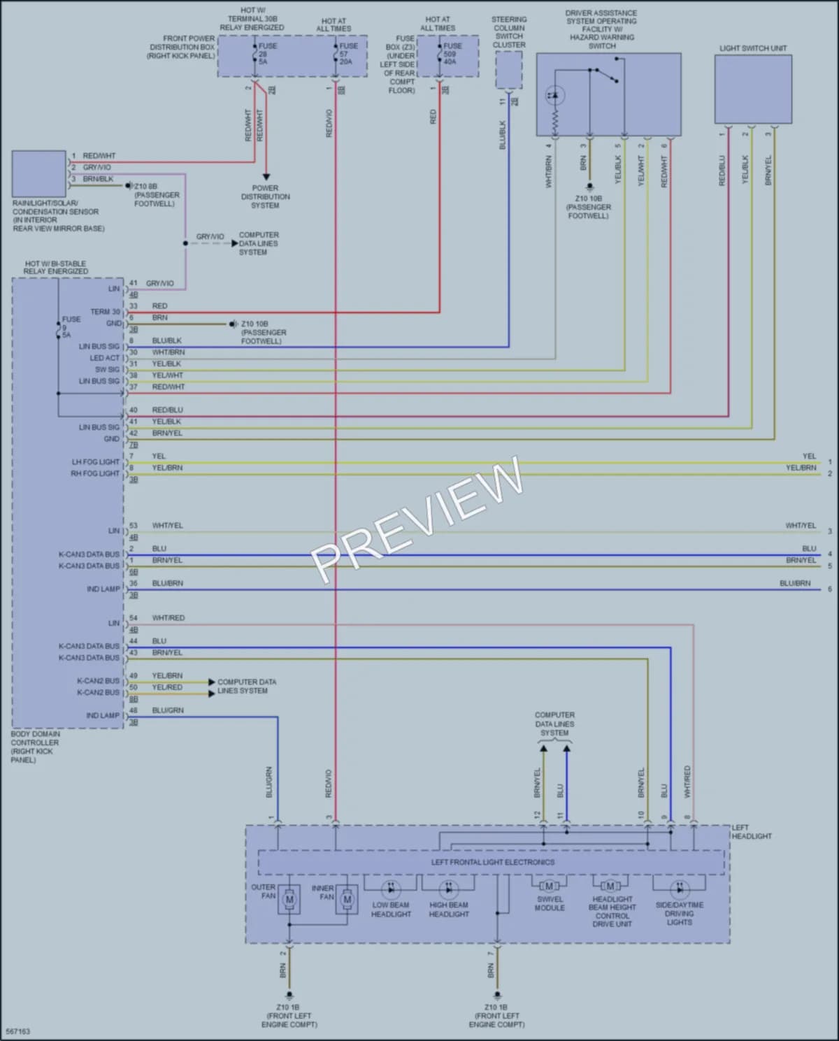 2017 BMW X5M Headlights wiring diagram preview