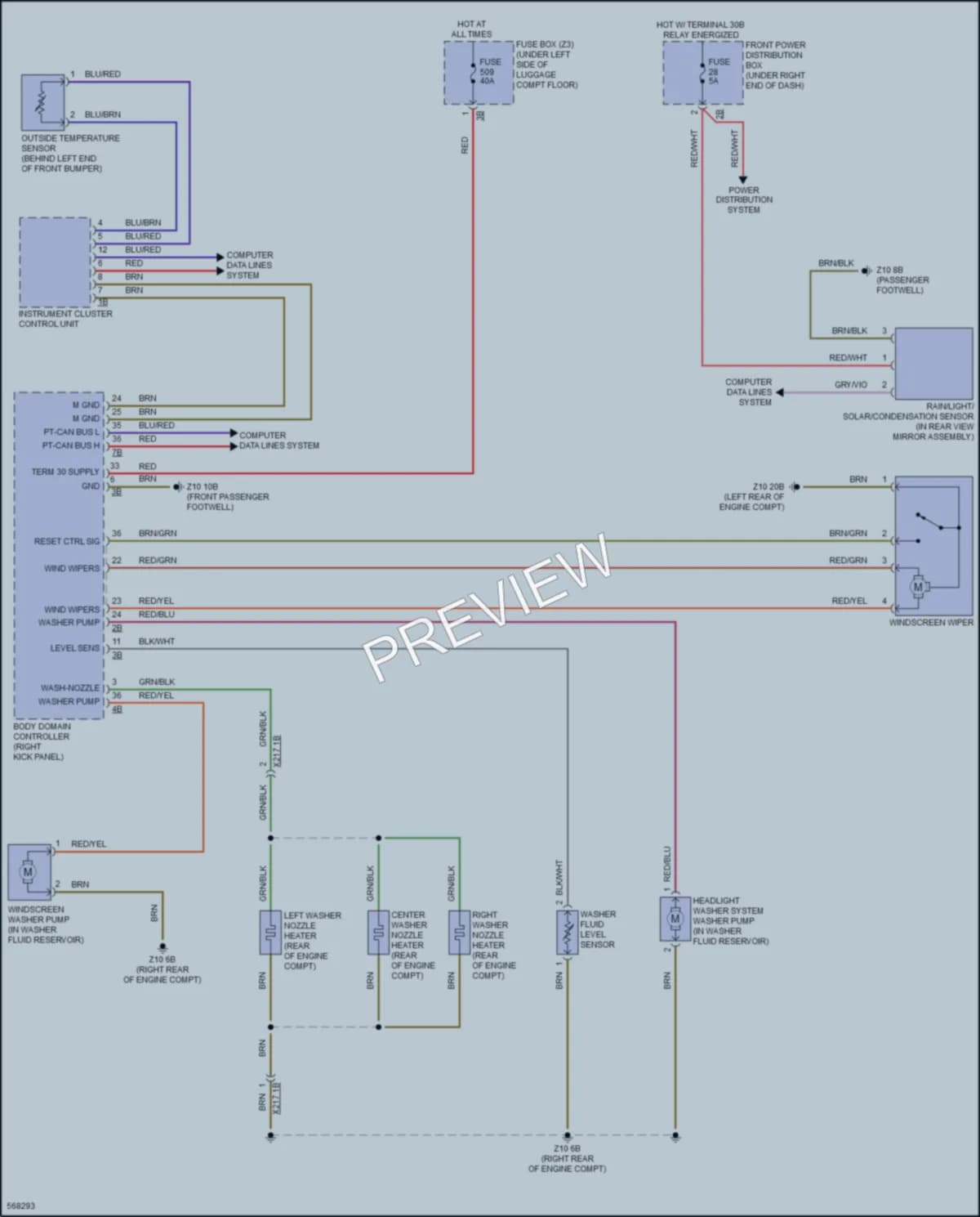 2017 BMW X6 Wiper Washer wiring diagram preview