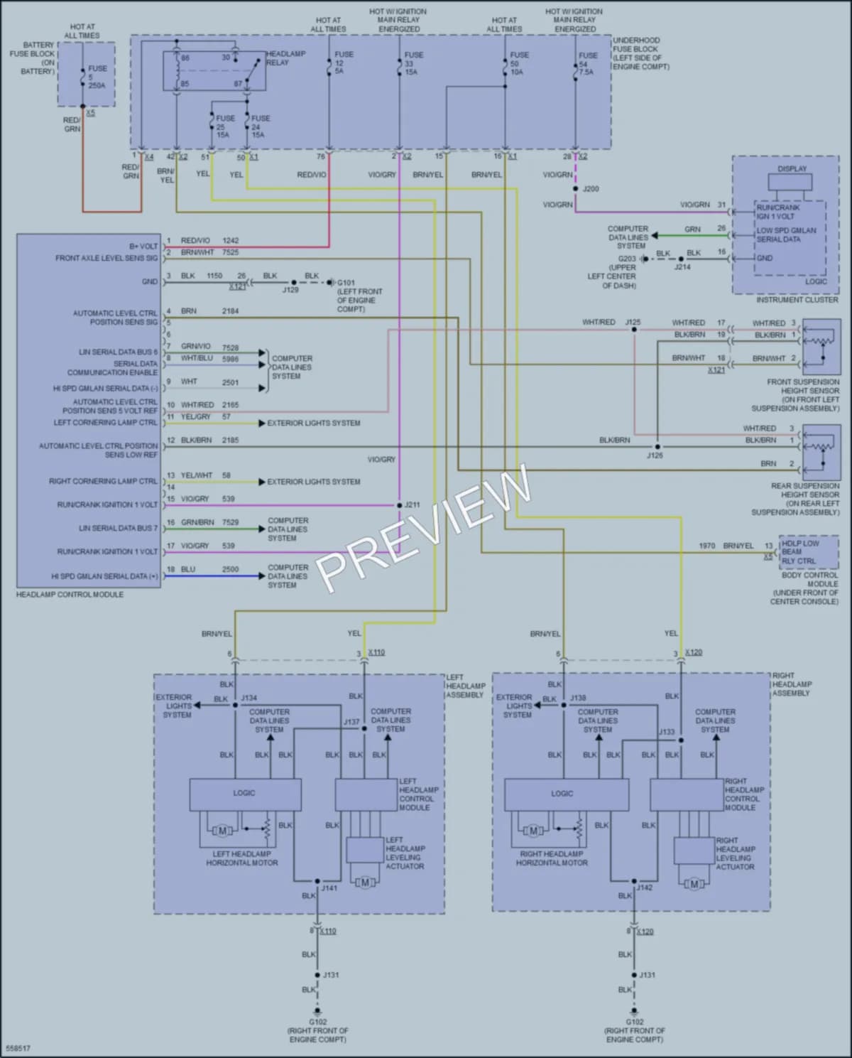 2017 Buick Cascada Headlights wiring diagram preview