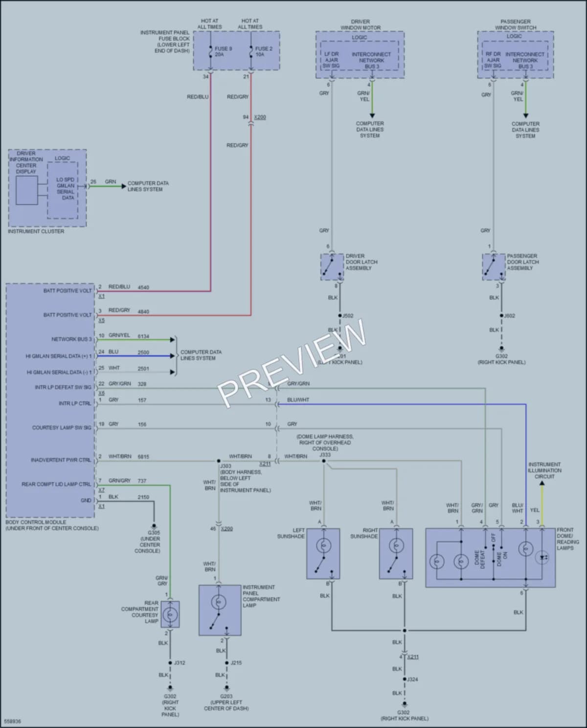 2017 Buick Cascada Interior Lights wiring diagram preview