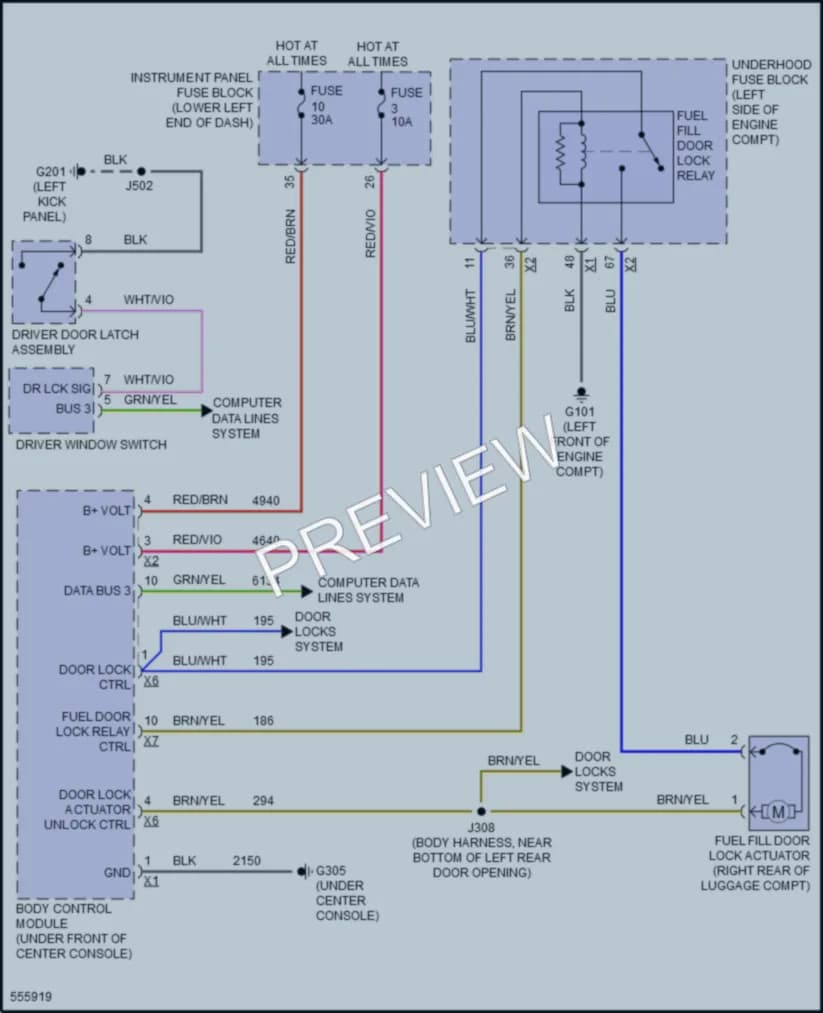 2017 Buick Cascada Trunk Tailgate Fuel Door wiring diagram preview