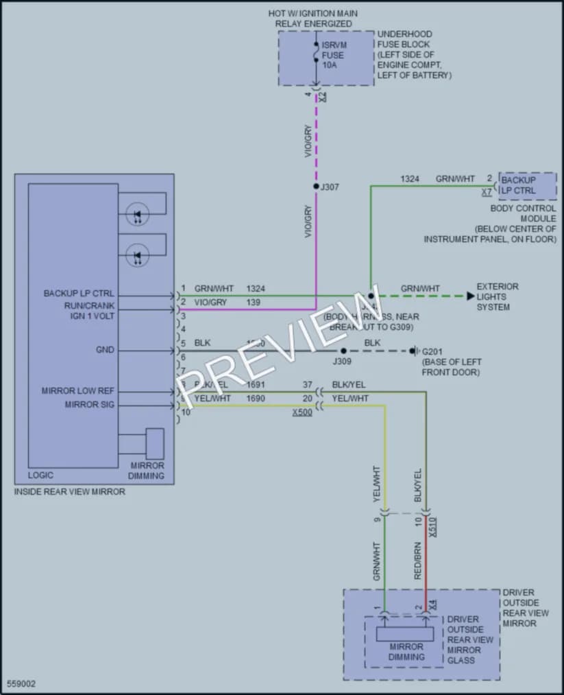 2017 Buick Envision Power Mirrors wiring diagram preview