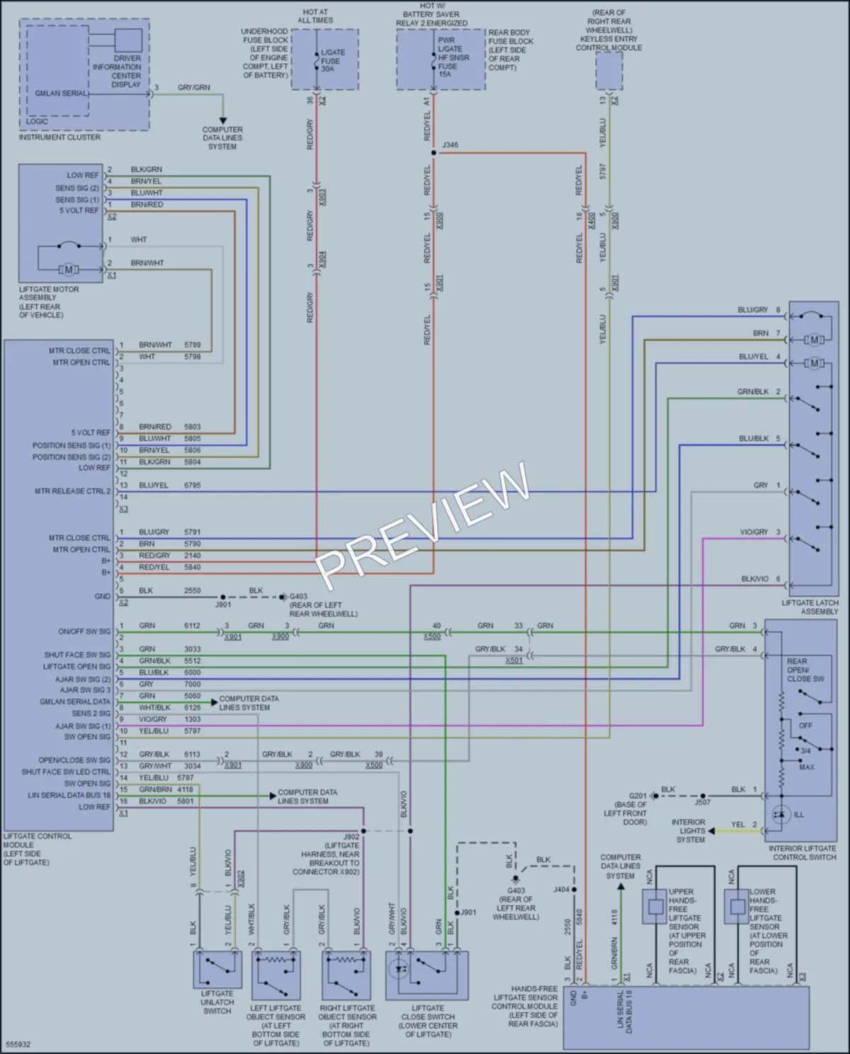 2017 Buick Envision Trunk Tailgate Fuel Door wiring diagram preview