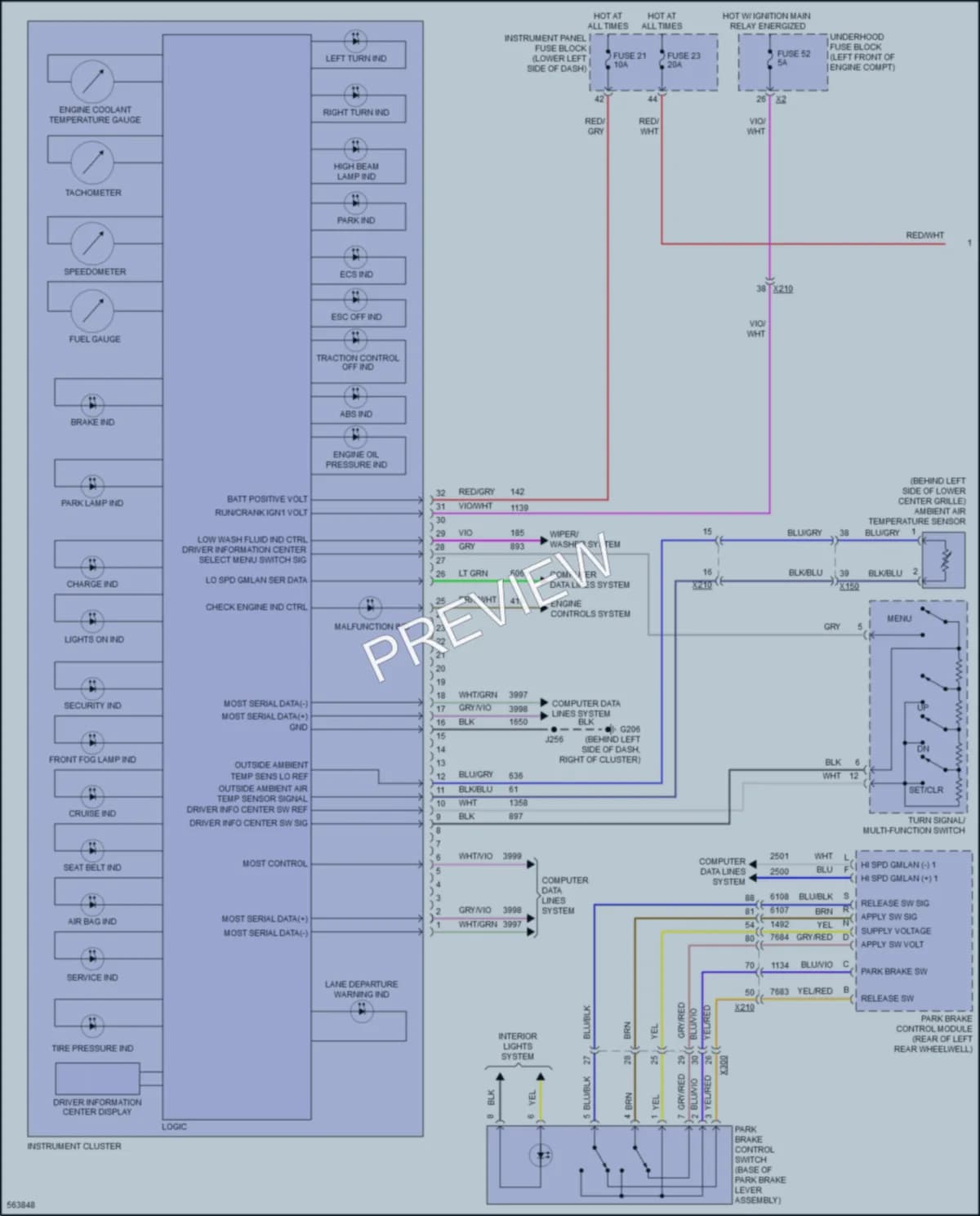 2017 Buick Regal Instrument Cluster wiring diagram preview