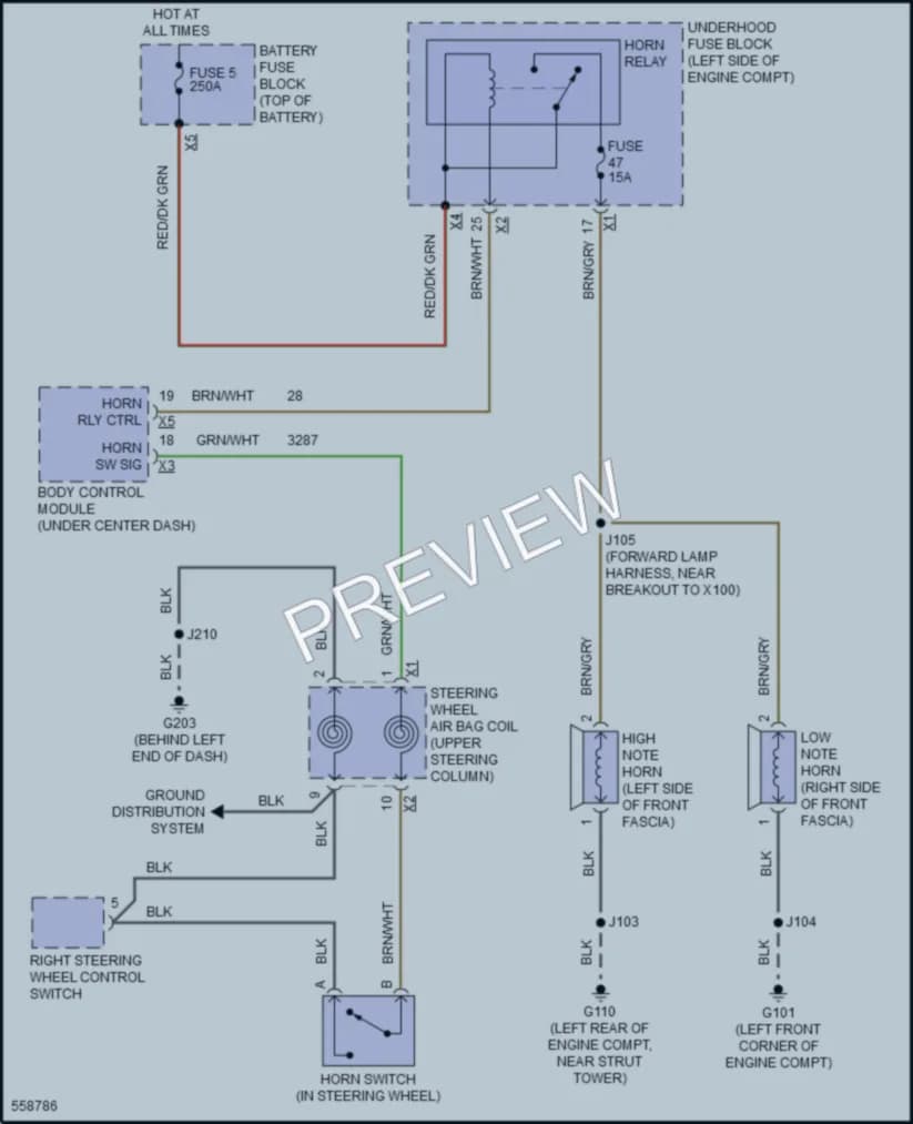 2017 Buick Verano Horn wiring diagram preview