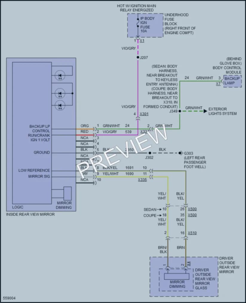 2017 Cadillac ATS Power Mirrors wiring diagram preview