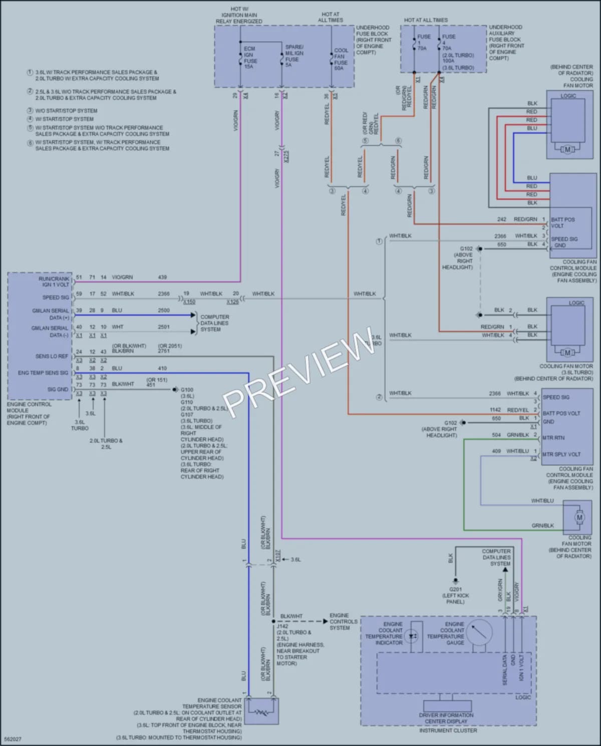 2017 Cadillac ATSV Cooling Fan wiring diagram preview