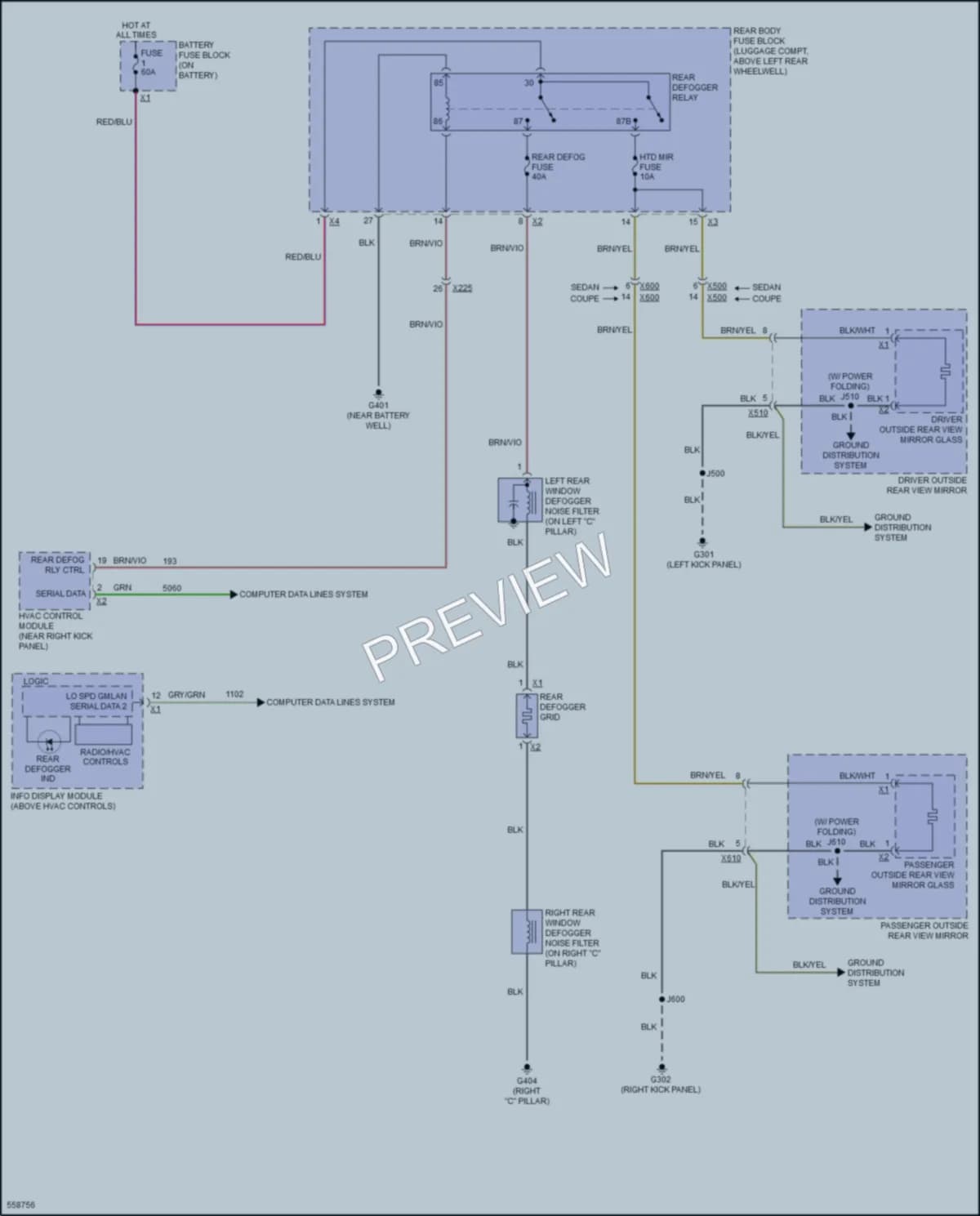 2017 Cadillac ATSV Defoggers wiring diagram preview