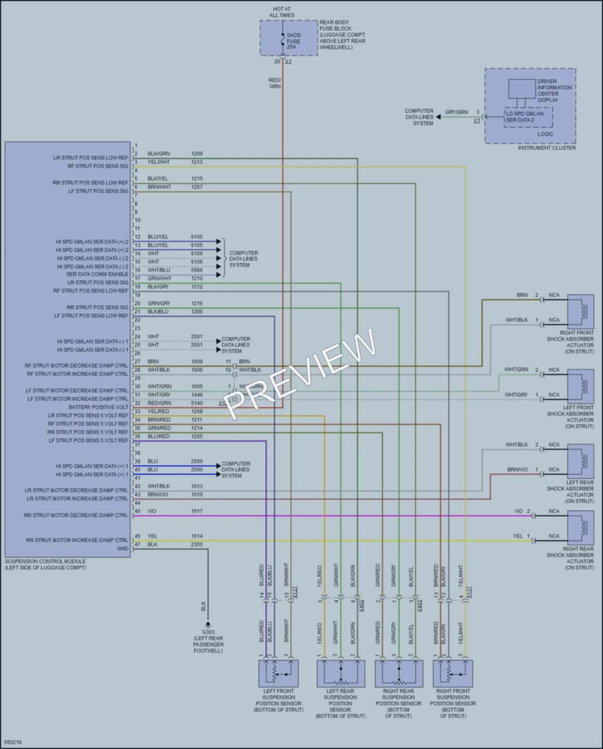 2017 Cadillac ATSV Electronic Suspension wiring diagram preview